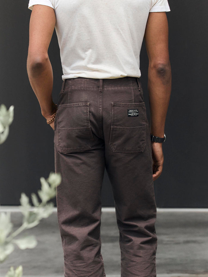 Dark Slate Gray hencye washed canvas workpant in carob