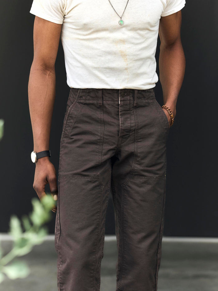 Dark Slate Gray hencye washed canvas workpant in carob