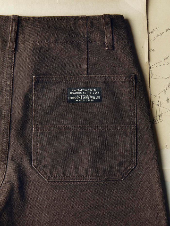 Dark Slate Gray hencye washed canvas workpant in carob
