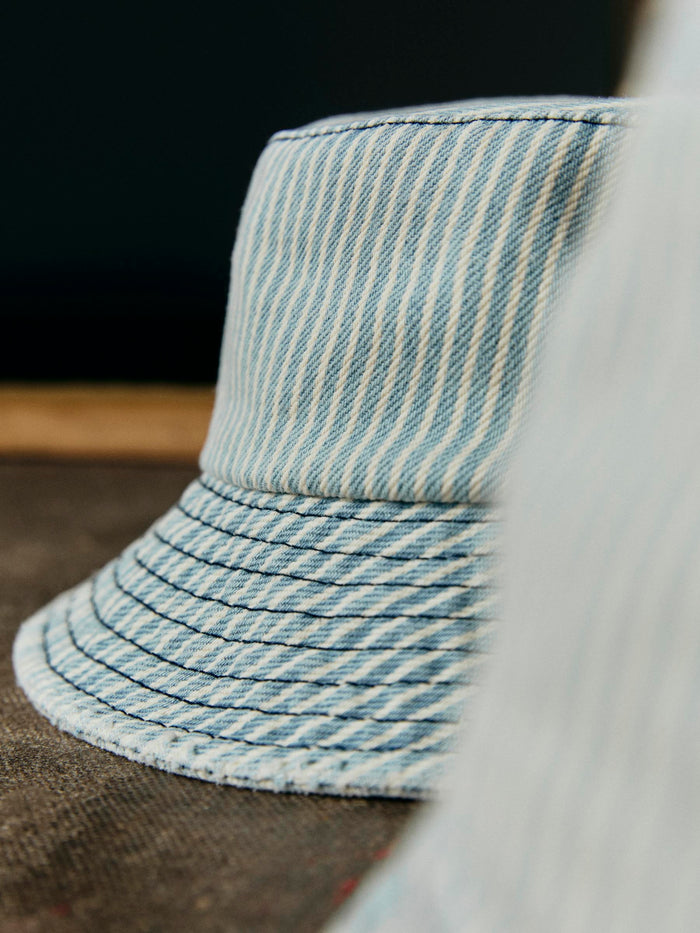 Black hickory stripe bucket hat