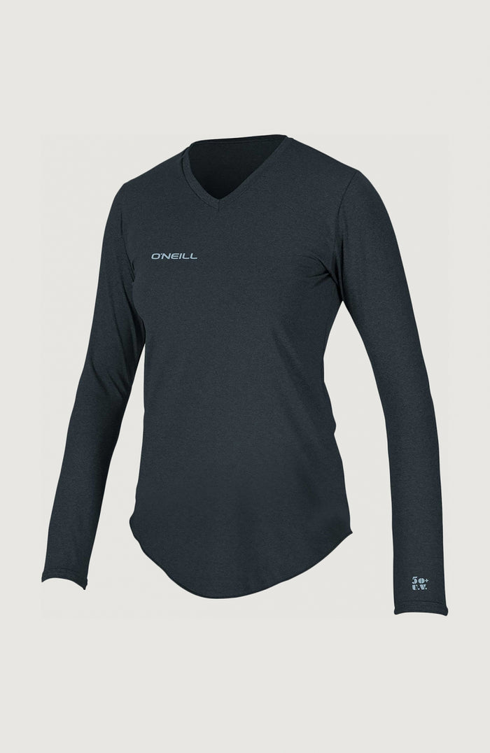 Hybrid L/Slv V-Neck Sun Shirt | Midnighter Black