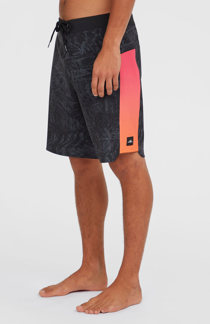Hyperfreak Tech Panel 19'' Boardshorts | Black Pink/Orange Panel