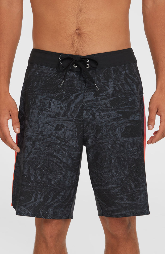 Hyperfreak Tech Panel 19'' Boardshorts | Black Pink/Orange Panel