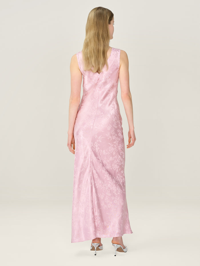 Iris Jacquard Dress in Bleached Mauve
