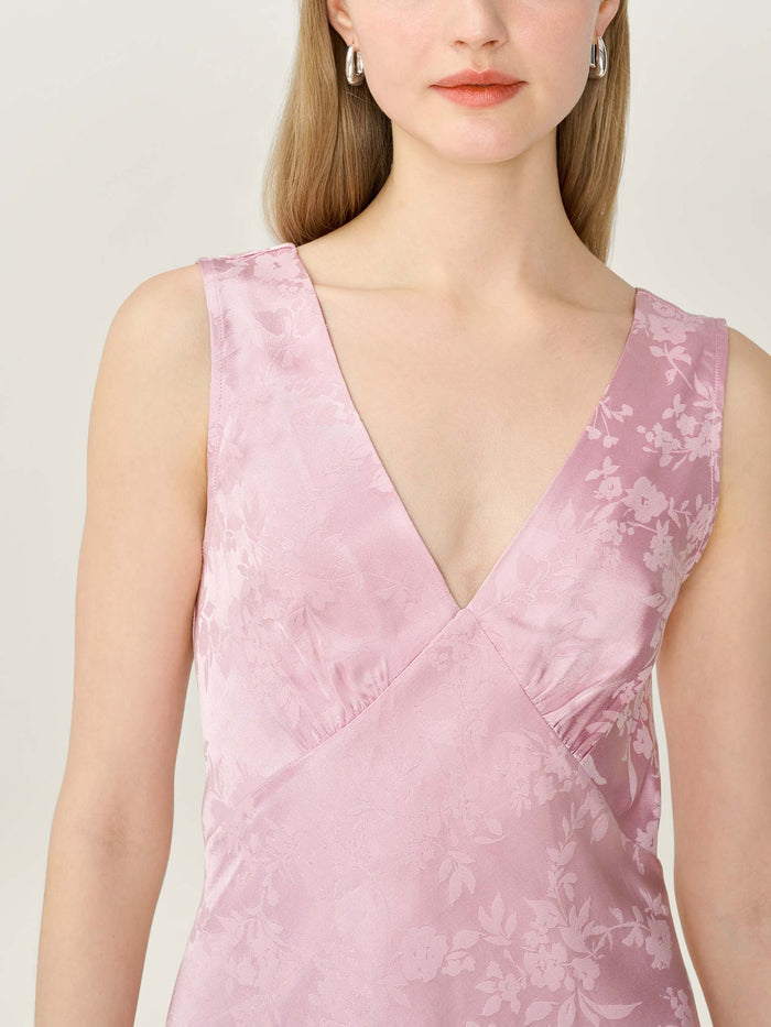 Iris Jacquard Dress in Bleached Mauve