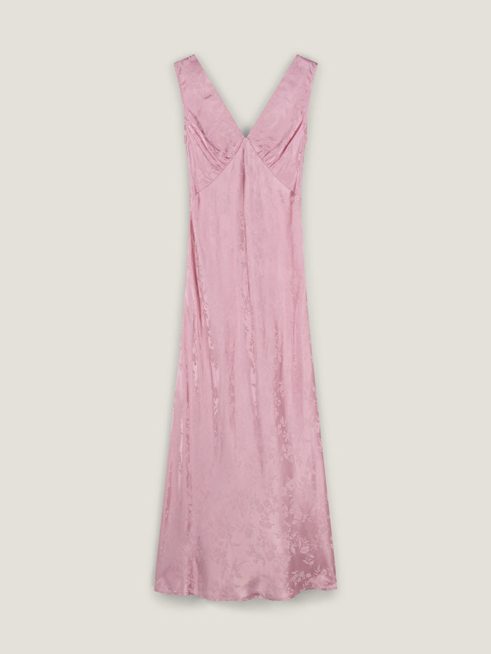 Iris Jacquard Dress in Bleached Mauve