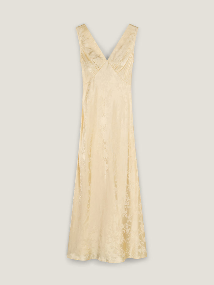 Iris Jacquard Dress in Double Cream