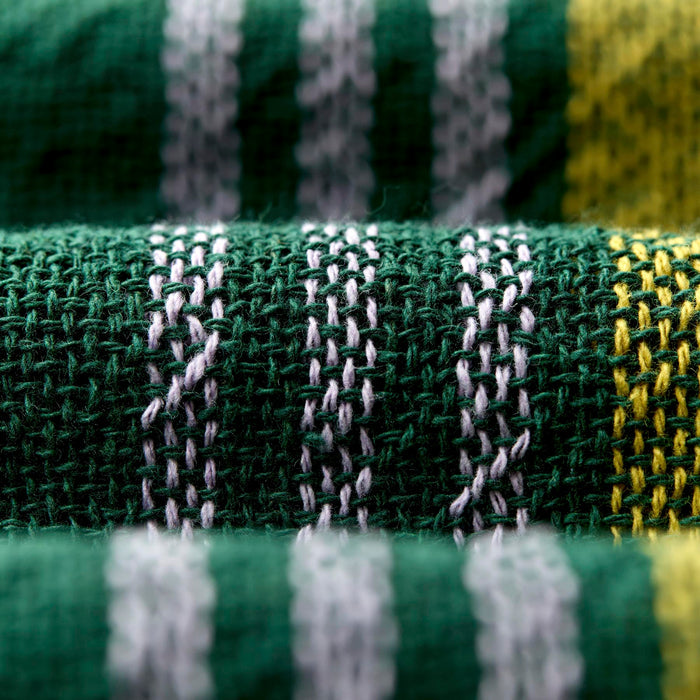 Black i+w x family heirloom weavers cotton throw in spruce stripe