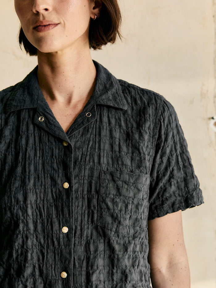 Gray i+w x richter goods dobby woven pearl snap