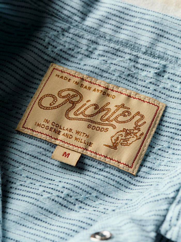 Black i+w x richter goods hanten weave pearl snap