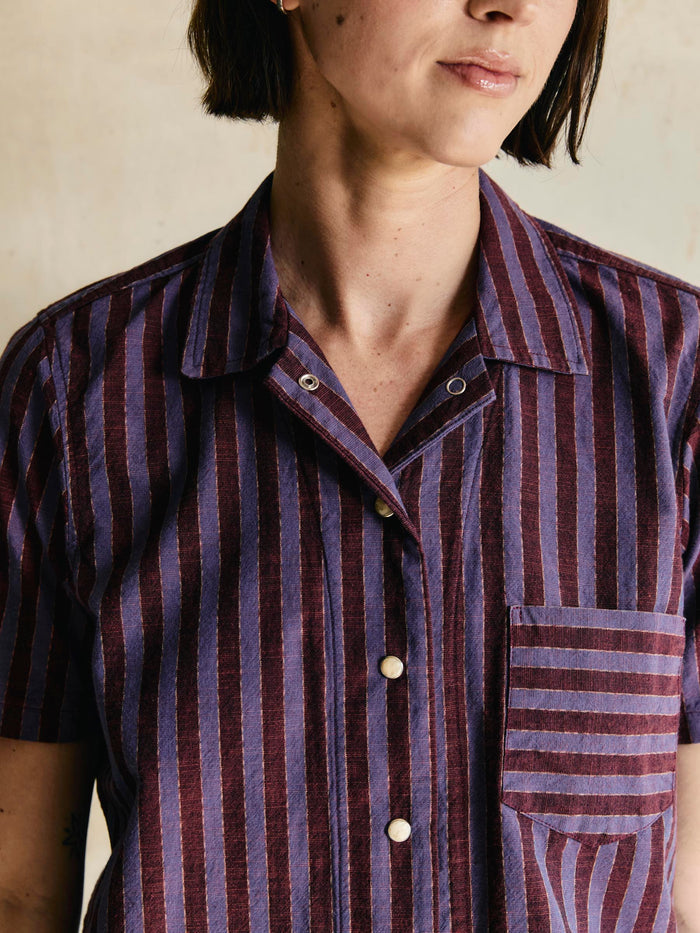 Gray i+w x richter goods itajime stripe pearl snap