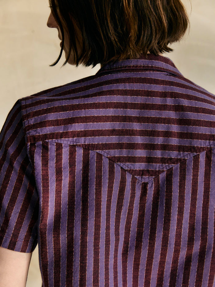 Dark Slate Gray i+w x richter goods itajime stripe pearl snap