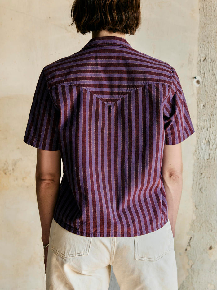 Gray i+w x richter goods itajime stripe pearl snap