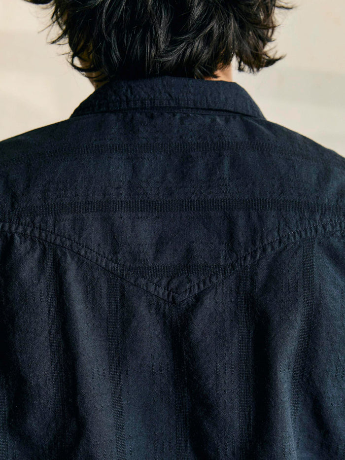 Black i+w x richter goods tonal striped pearl snap