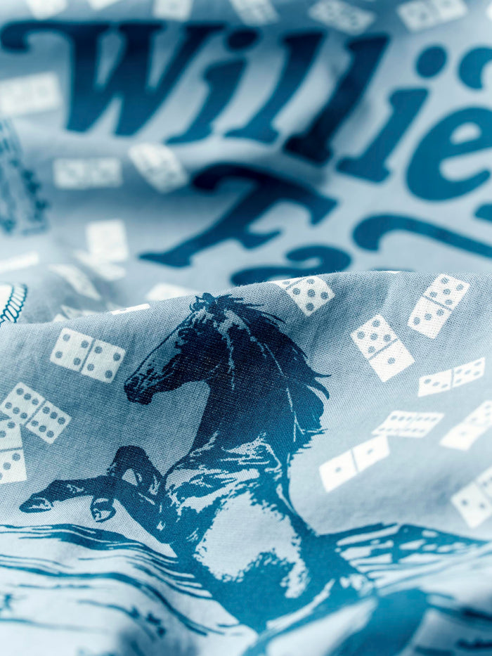 Light Steel Blue i+w x willie nelson "fan club" bandana