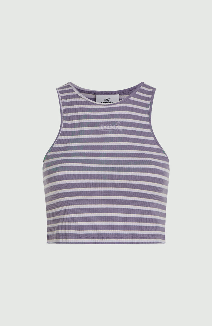 Jess Rib Tanktop | Purple Yarn Dye Stripe