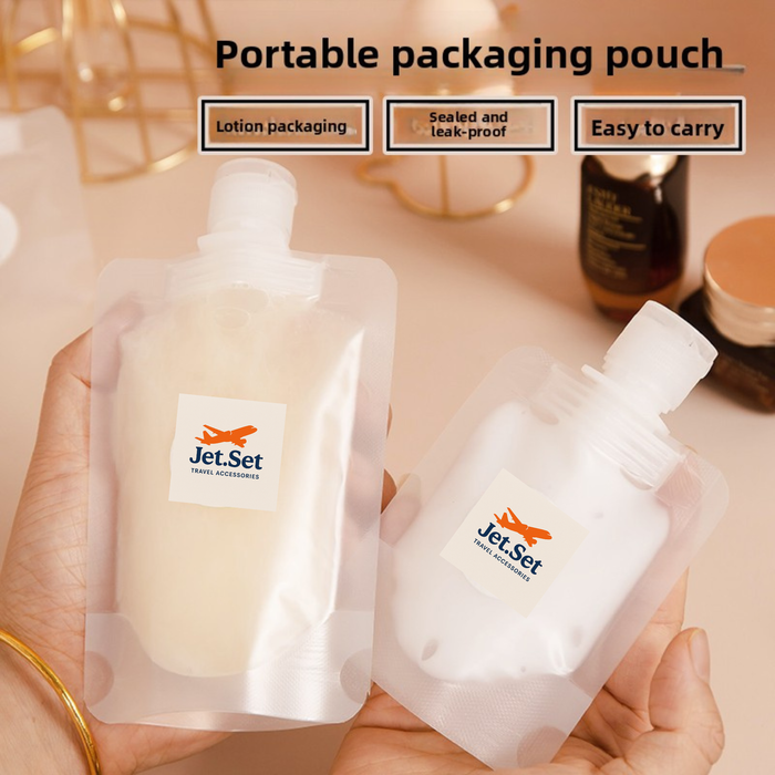 Jet Set Travel Leak Proof Easy Fill Pouch Bags 3x100ml