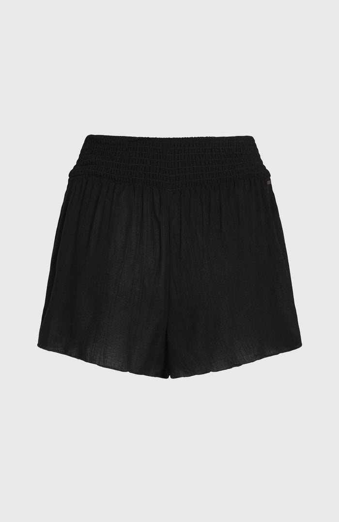 Johnny Smocked Waist Shorts | Black Out