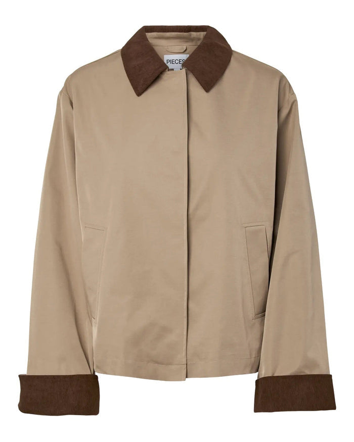 JORMA SHORT JACKET - GREIGE/HOT FUDGE - Dinvintageshop