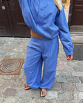 JULIA BALLOON PANTS - BLUE CHECK
