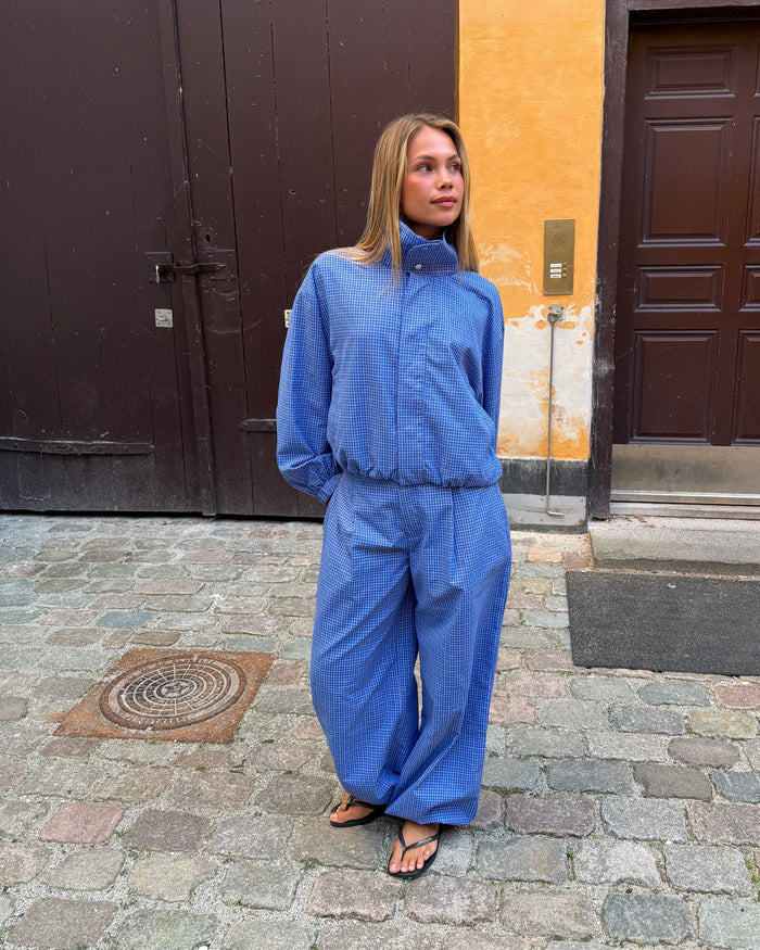 JULIA BALLOON PANTS - BLUE CHECK