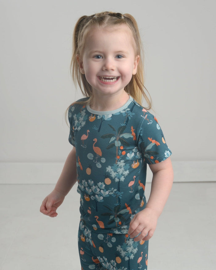 Jungle Bamboo Pajamas for Kids – Two Piece Set