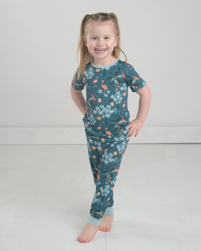 Jungle Bamboo Pajamas for Kids – Two Piece Set