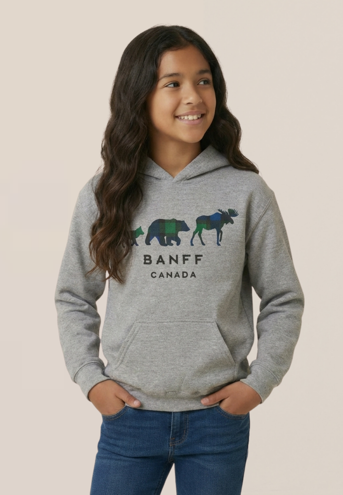 Kids Grey 3 Animals with Banff Hoodie