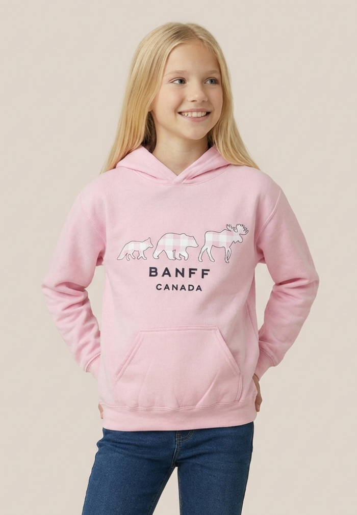 Kids Pink 3 Animals with Banff Hoodie