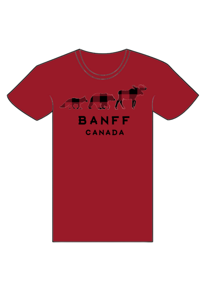 Kids Red Banff 3 Animal T-Shirt
