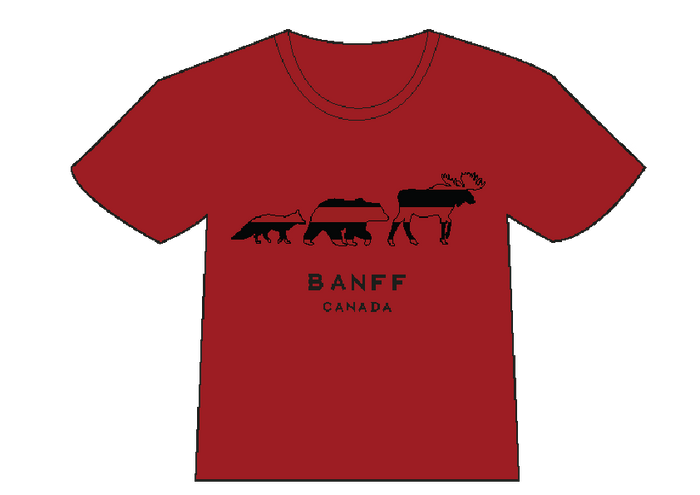 Kids Red Banff 3 Animal T-Shirt