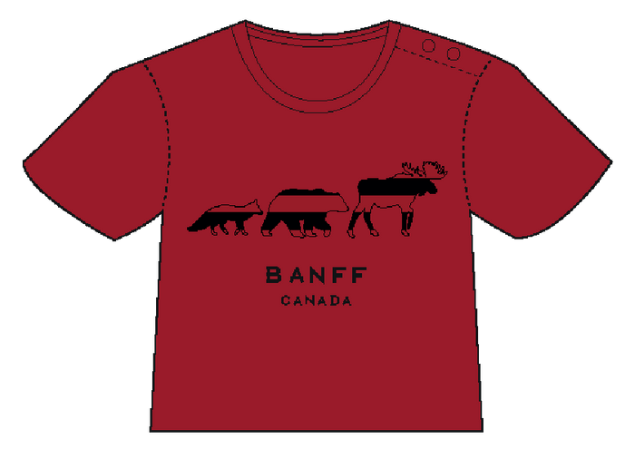 Kids Red Banff 3 Animal T-Shirt