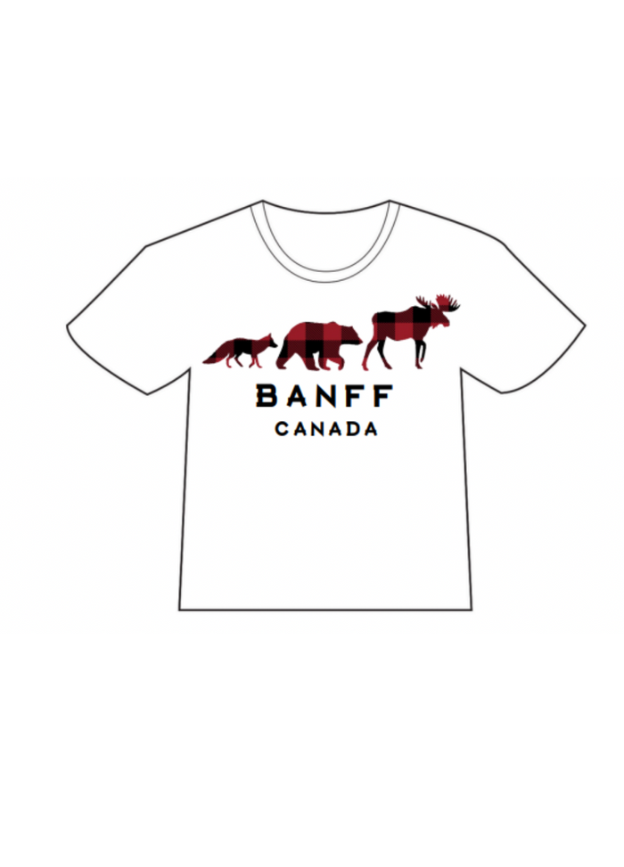 Kids White Banff 3 Animal T-Shirt