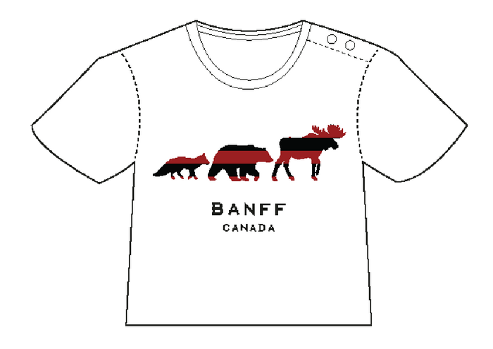 Kids White Banff 3 Animal T-Shirt