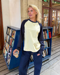 KLARA TEE - YELLOW/NAVY - Dinvintageshop