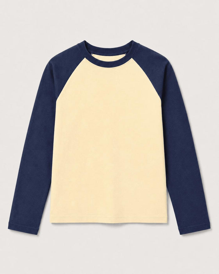 KLARA TEE - YELLOW/NAVY - Dinvintageshop