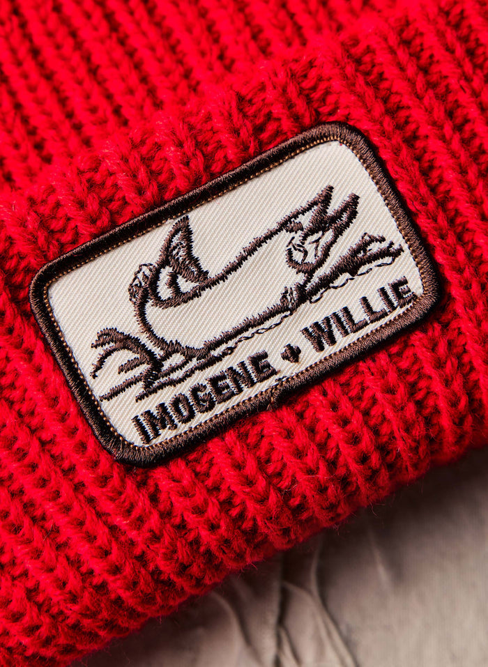 Black knit "sockeye" watch cap