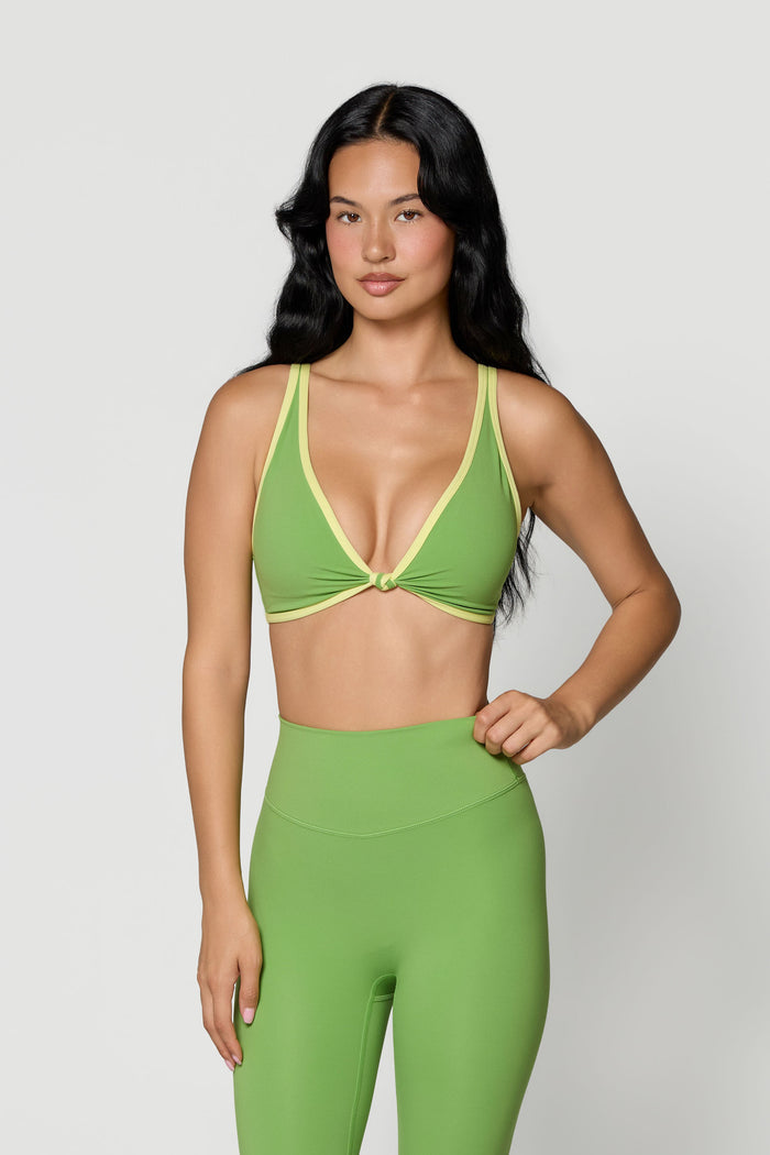 Knot Bra - Moss/Lemon
