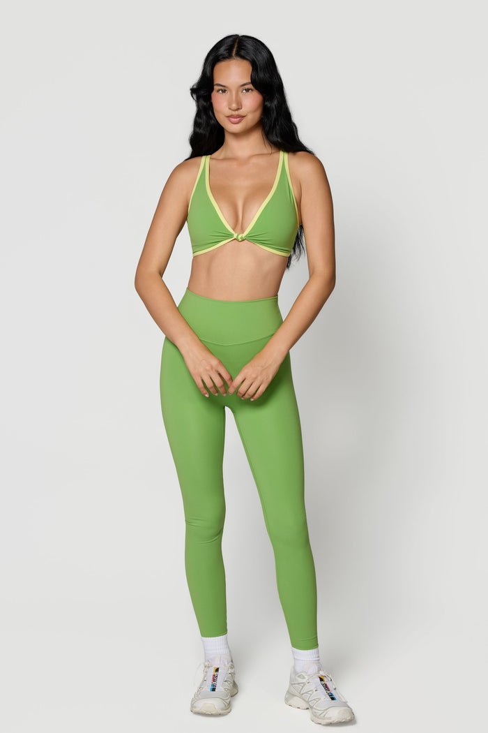 Knot Bra - Moss/Lemon