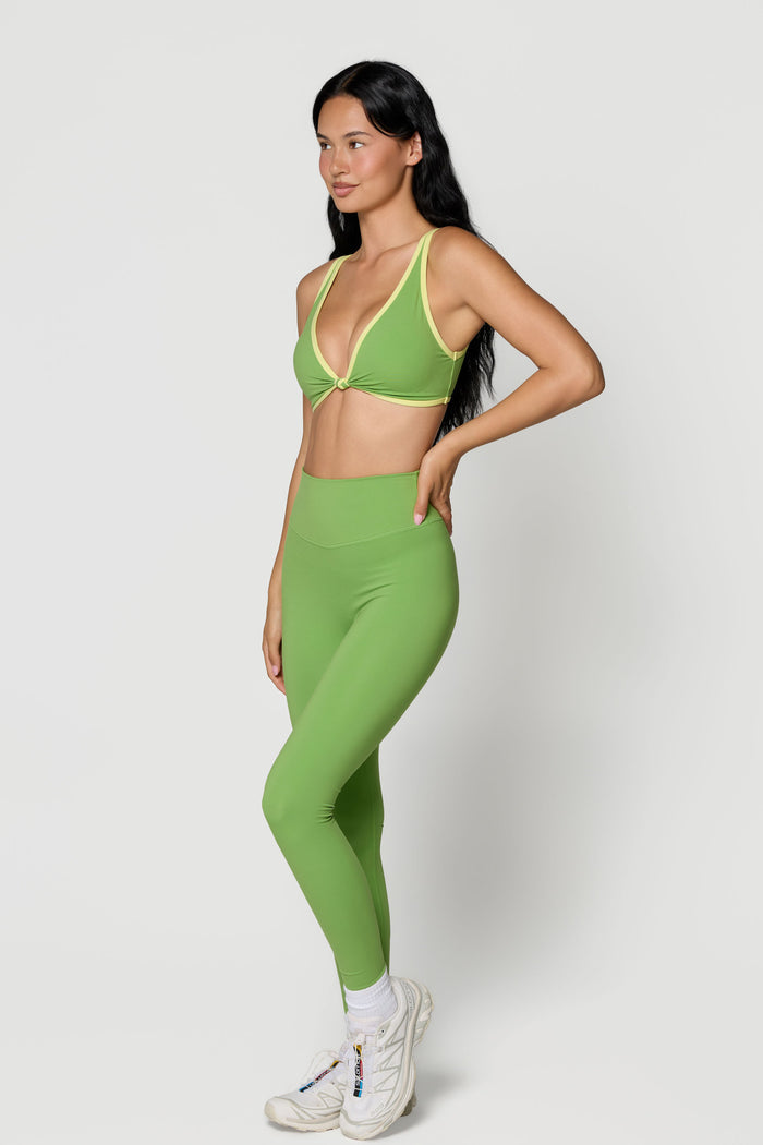 Knot Bra - Moss/Lemon