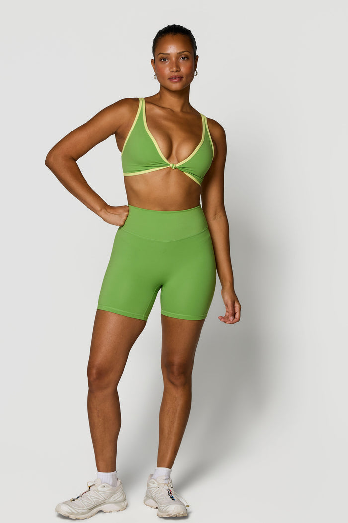 Knot Bra - Moss/Lemon
