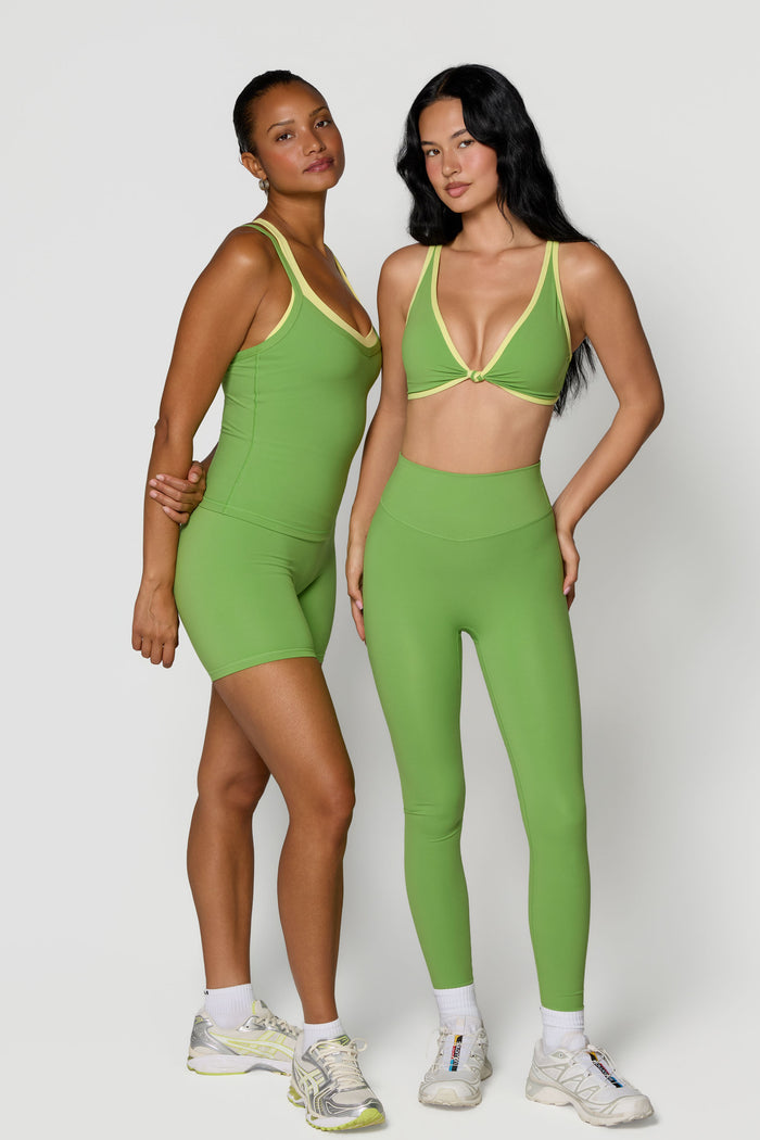 Knot Bra - Moss/Lemon