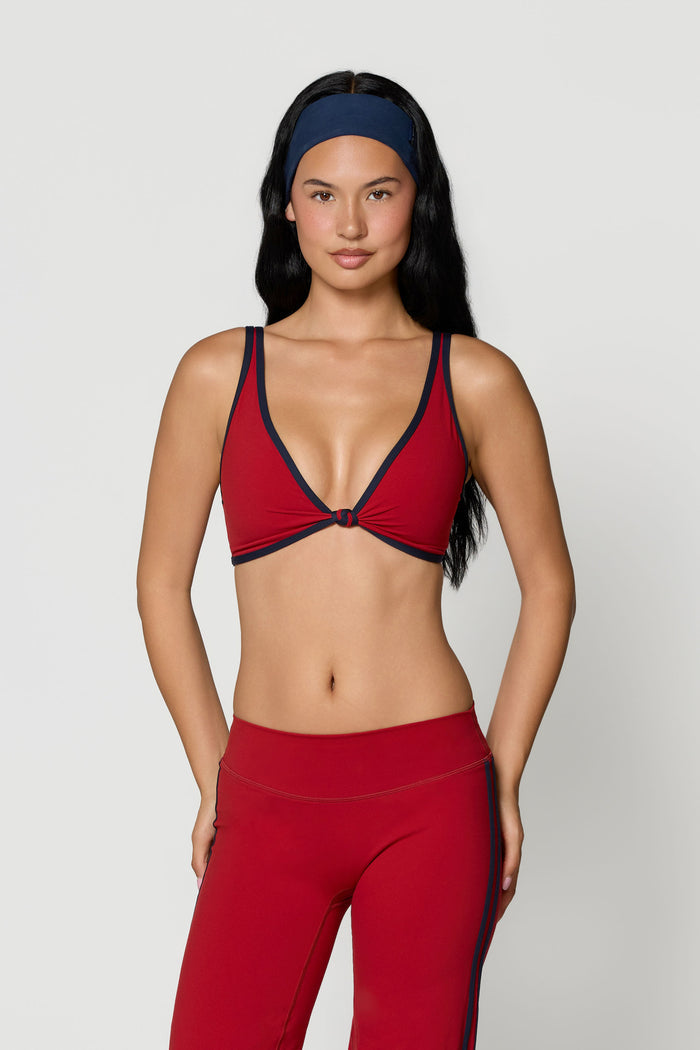 Knot Bra - Ruby/Navy