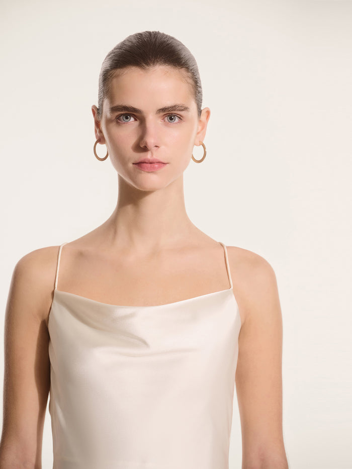 Koko Satin Dress in Ivory