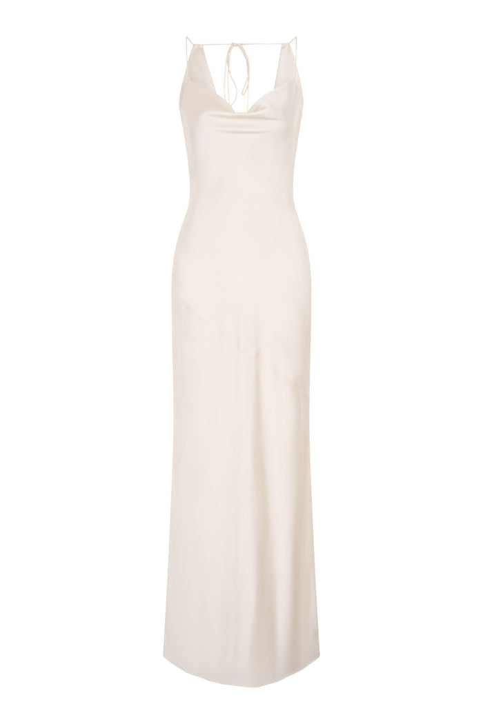 Koko Satin Dress in Ivory