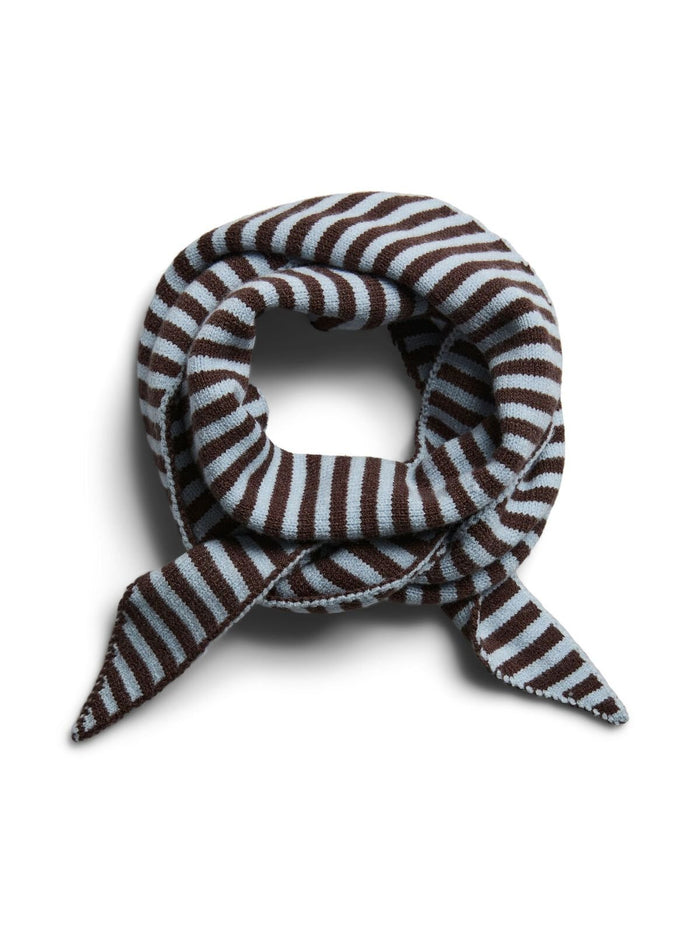 KOMMA TRIANGLE SCARF - CASHMERE BLUE / HOT FUDGE - Dinvintageshop