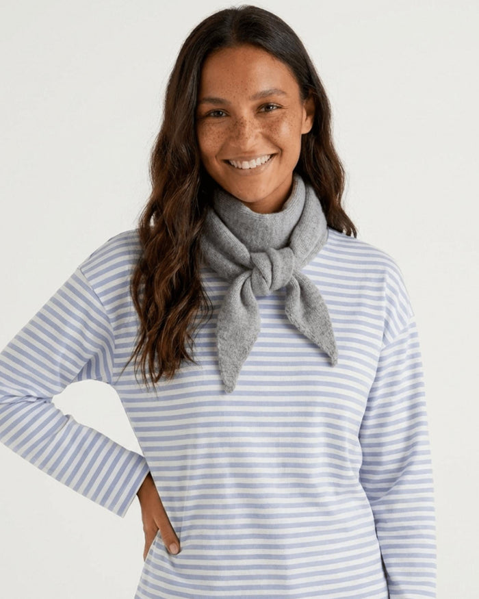 KOMMA TRIANGLE SCARF - MEDIUM GREY MELANGE