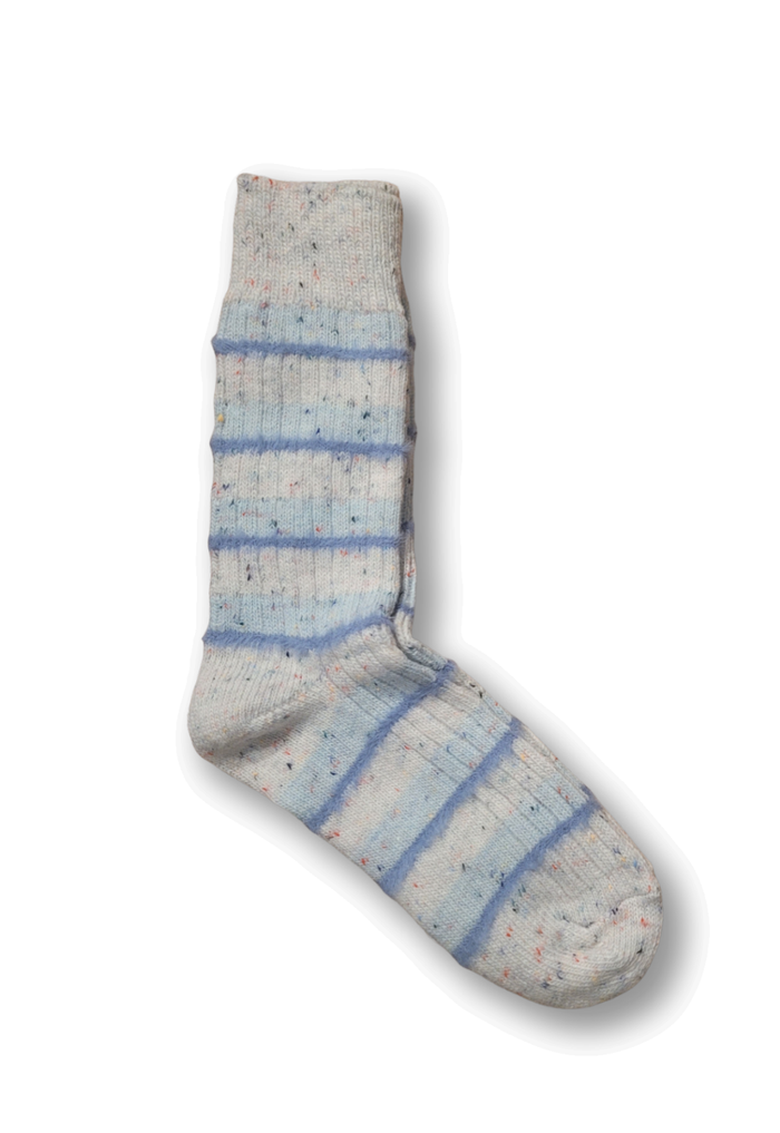 Ladies Horizontal Stripes Confetti Socks - Blue