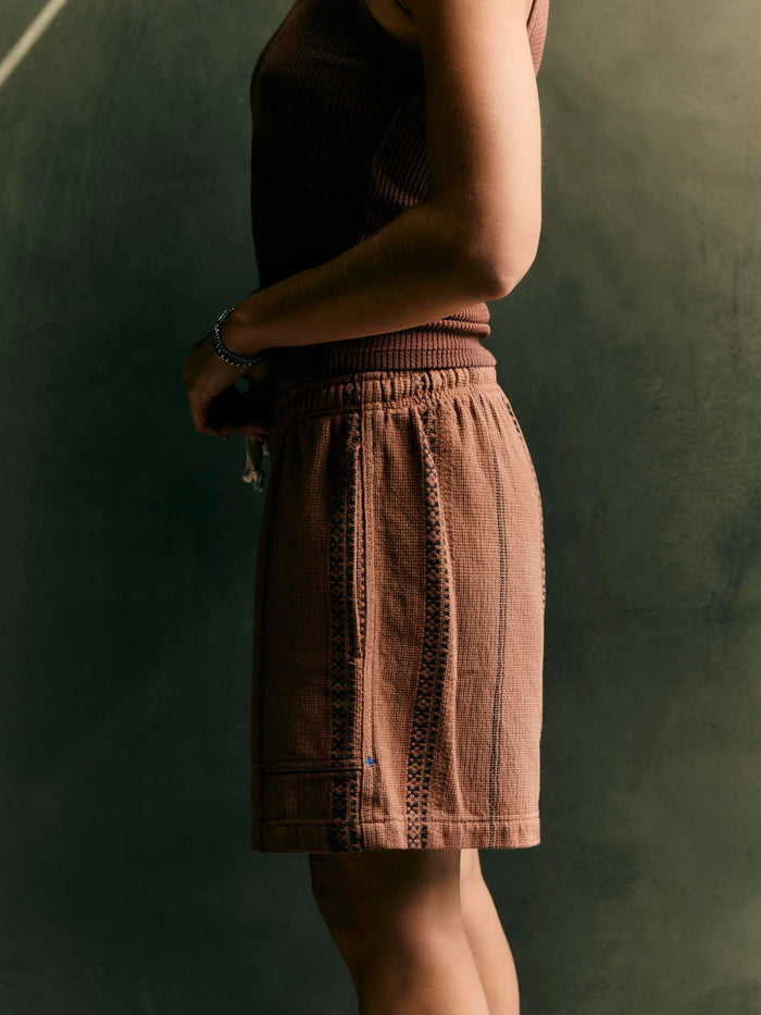 Dark Slate Gray lagos lounge short in brown