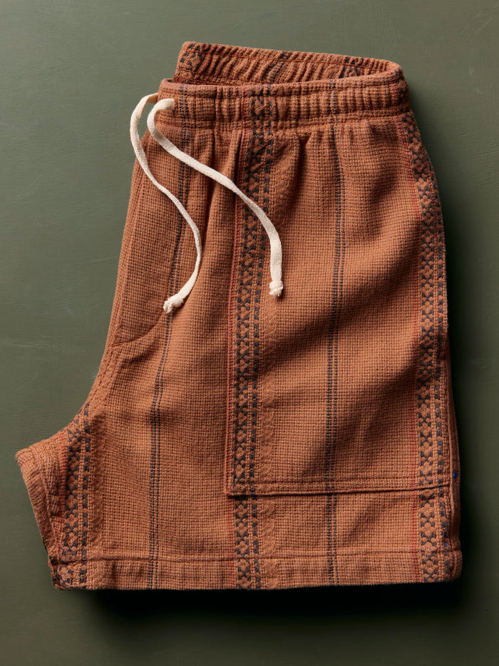 Dark Olive Green lagos lounge short in brown